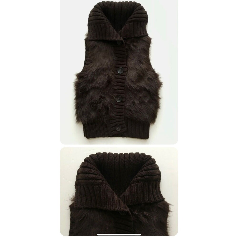 Gap kids brown vest fur sz 6-7 wolf zombie halloween